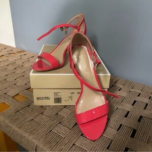 Michael Kors Coral/red/pink  Stiletto Heels with Ankle Strap